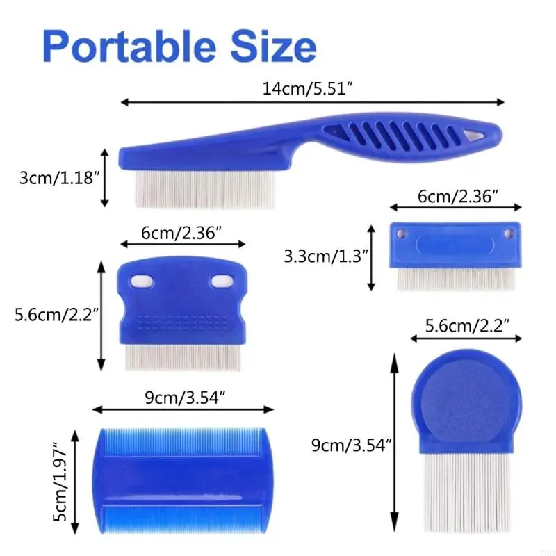 77hb 6pcs per capelli pettinate pettinatura rimodellamento nit pettine con denti metallici con denti metallici