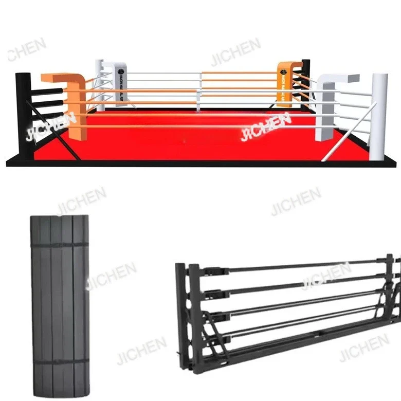 

HS Изготовленное на заказ сверхмощное складное боксерское кольцо, профессиональное, с нескользящим холщовым полом.