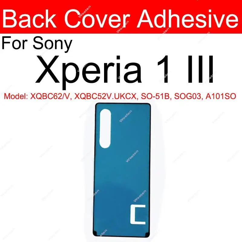 LCD+Rear Battery Cover Adhesive For Sony Xperia 1 X1 ii iii Xperia 5 X5 II III Screen Display Back Battery Cover Sticker Parts