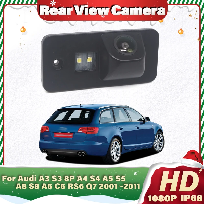 140Degree HD CCD 1080x720P Rear View Camera For Audi A3 S3 8P A4 S4 A5 S5 A8 S8 A6 C6 RS6 Q7 2001~2010 2011 License Plate Light