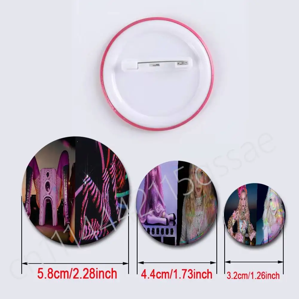 For Madonna Confessions 2Pcs Set Round Badge Holographic Foil Button Pin Brooch Backpack Clothing Lapel Decor Fans Gift