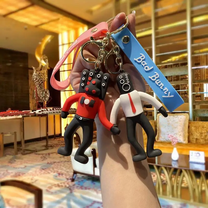 Кольцо для ключей с аниме-фигуркой гламурного летающего туалета лыбиди, мутанта лыбиди, модный акриловый брелок для ключей, модельная пластина, подарок другу