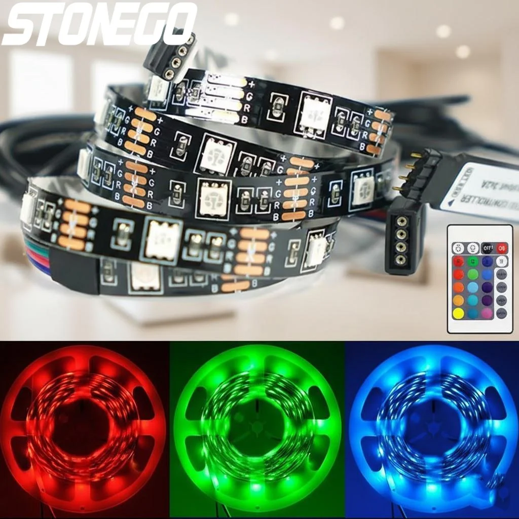 

Светодиодная лента RGB с Bluetooth, USB, водонепроницаемая, для создания настроения, 2835 SMD, 7 цветов, 24-кнопочный пульт ДУ, гибкая светодиодная лента