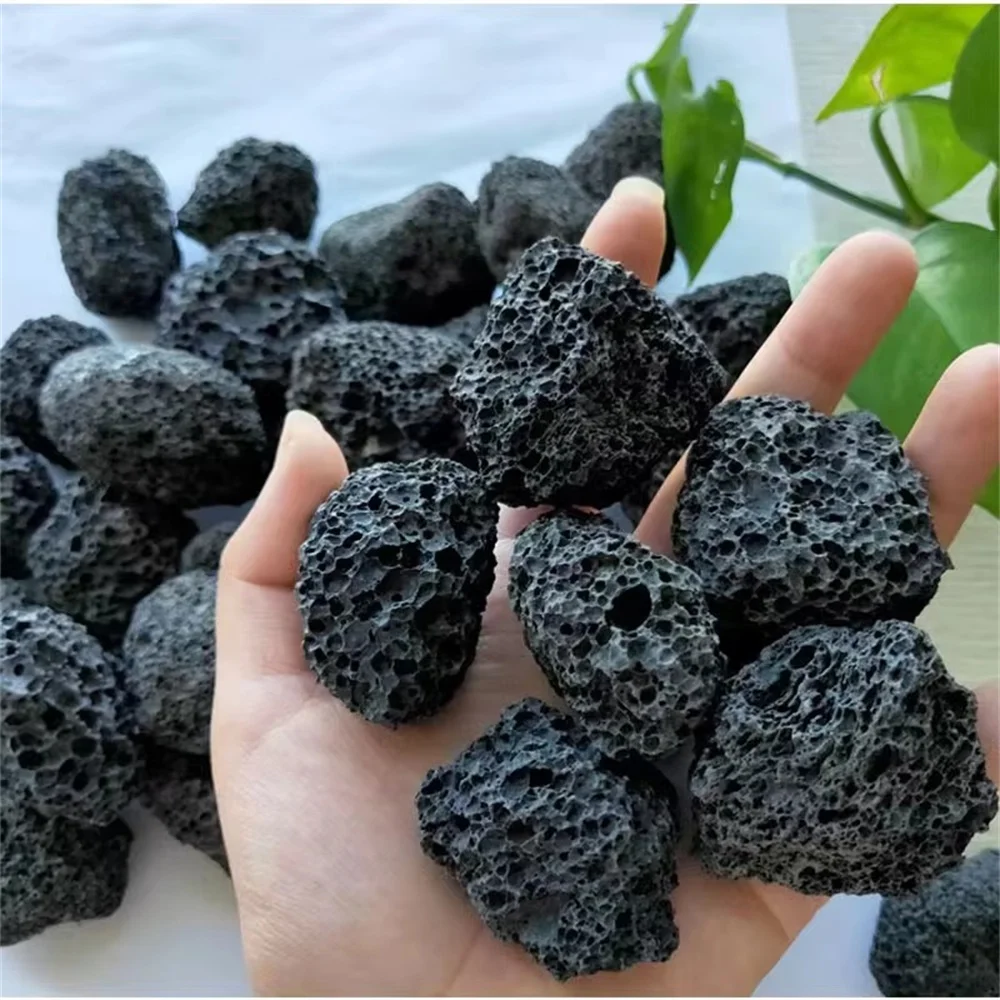 Natural Porous Black Volcanic Stone Lava Rock raw For Garden Decoration and fish tank special filter water volcanic rock particl