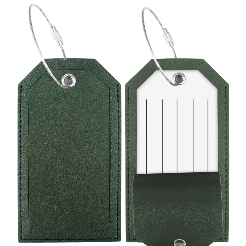 Gepäckanhänger für Damen und Herren, für Koffer, Reisezubehör, modisch, einfarbig, PU-Leder, Koffer, Tasche, Etikett, Name, ID, Adresse – Detail 5