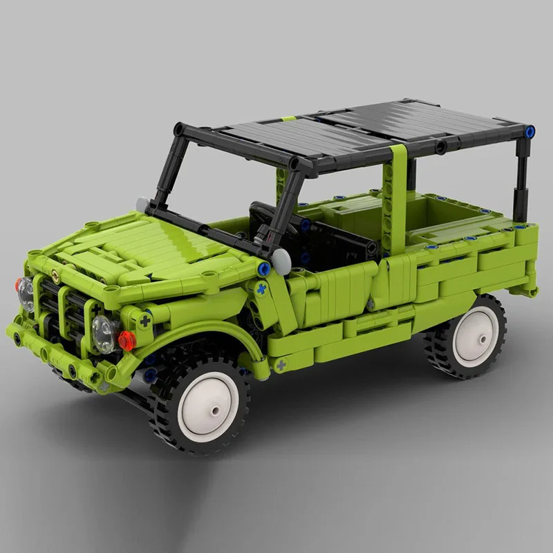 

City car model, MOC building block off-road vehicle, modular technology, gift, holiday, assembly, children's toy set
