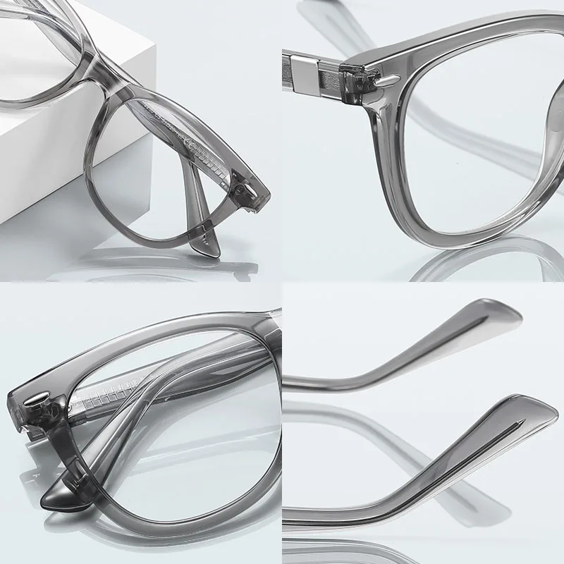 SHAUNA British Style TR90 Anti-Blue Light Glasses Frame Retro Rivets Spring Hinge Computer Eyeglasses UV400 - Image 3