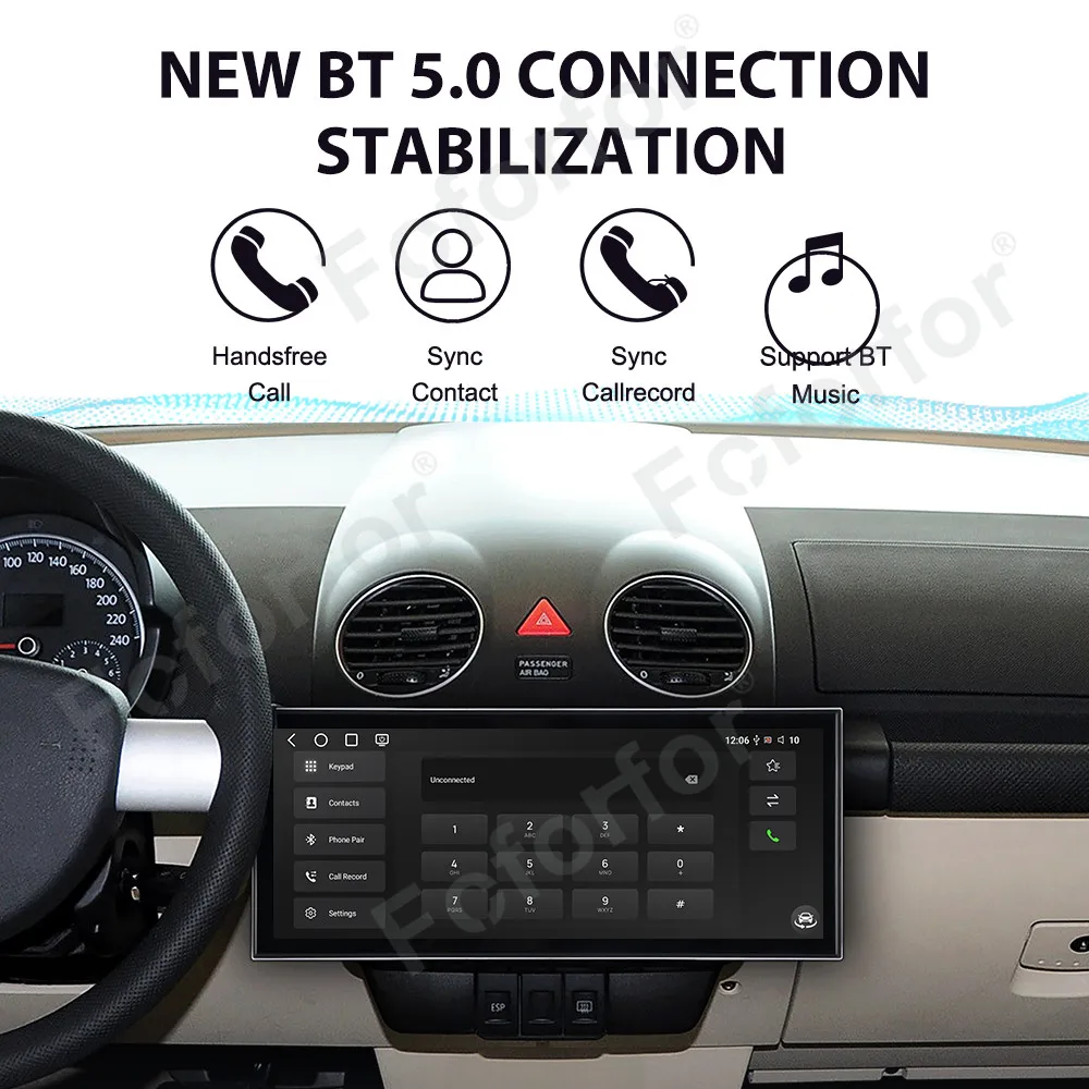 15.8 Inch Vertical Screen For Volkswagen Beetle 2003-2010 Multimedia Audio Stereo GPS Navigetion Carplay Android Auto 4G LTE