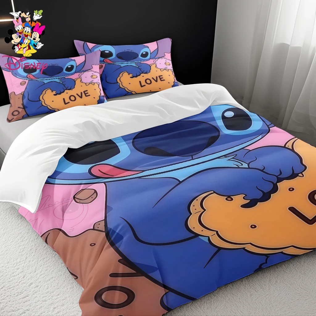 2/3 قطعة مجموعة غطاء لحاف ديزني ستيتش اضحك بدون حشو نعومة تشبه السحابة مناسبة لغرف النوم العائلية وغرف الضيوف #4