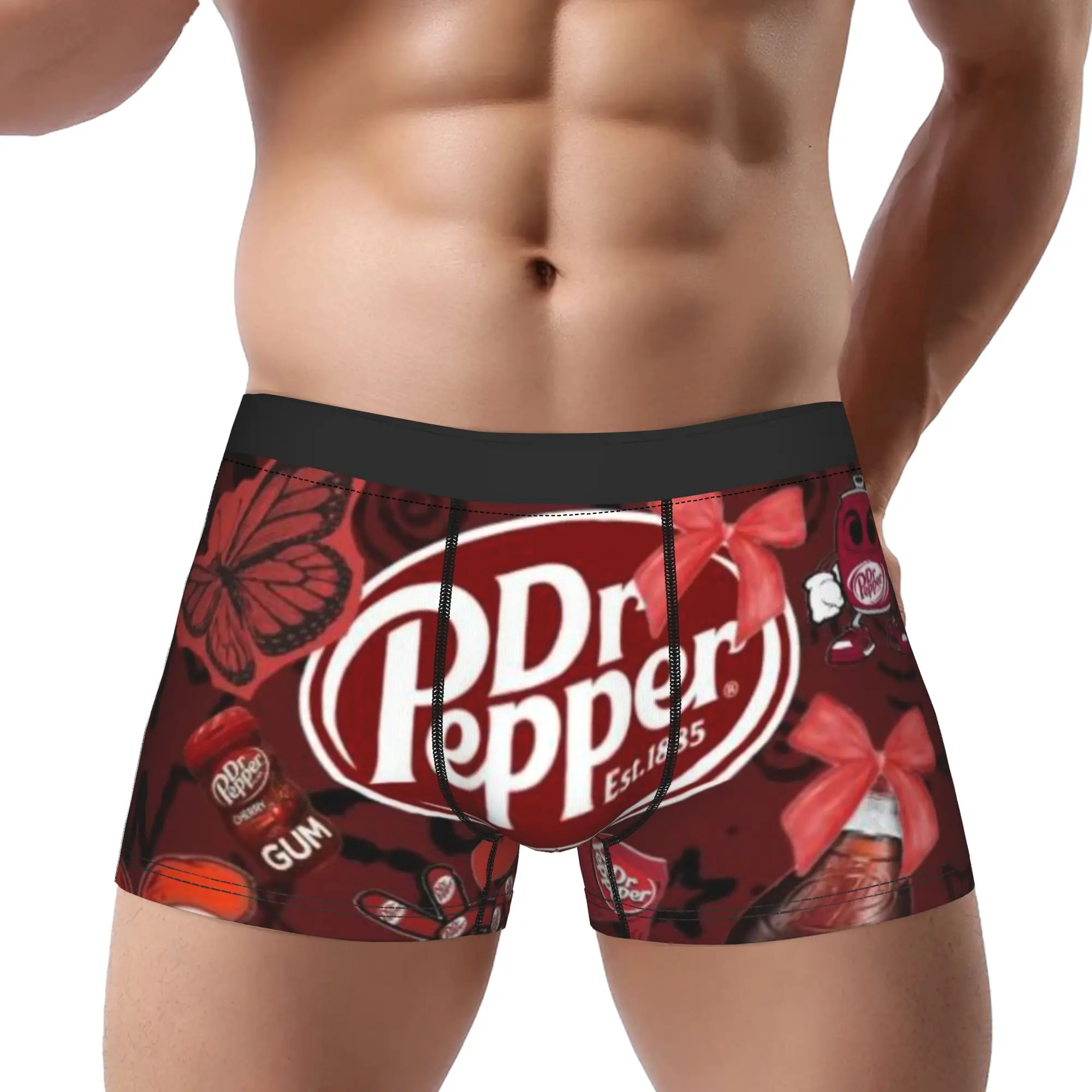 

Красные трусы Dr Pepper (2 шт.), мужские трусики, удобные шорты, боксеры