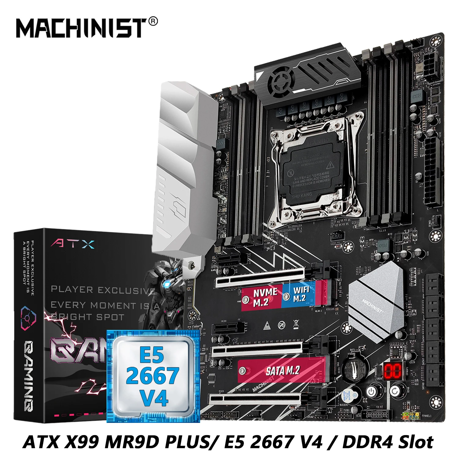 MACHINIST X99 MR9D PLUS Motherboard Combo With Intel Xeon E5 2667 V4 LGA 2011-3 CPU DDR4 RAM Memory USB3.0 NVME M.2