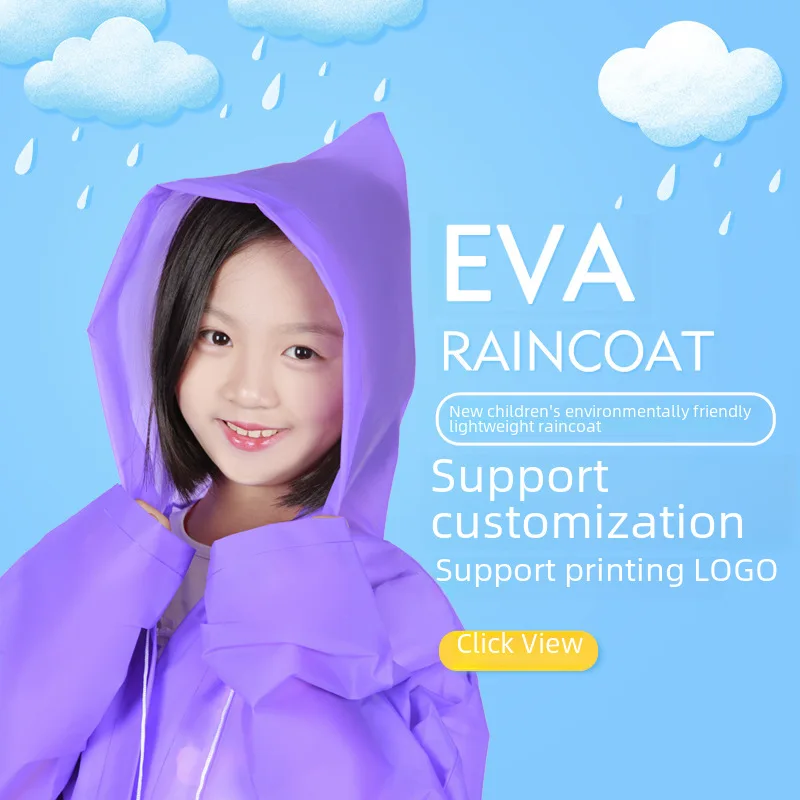 Children's Raincoat Factory Direct Sales Kindergarten PupilsEVACartoon Raincoat Boys Girls Poncho in Stock