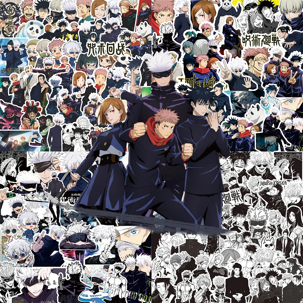 

65-82pcs New Japanese Anime Jujutsu Kaisen Stickers Gojo Satoru Cartoon Sticker Laptop Phone Guitar Bike Cool Manga Decals Decor