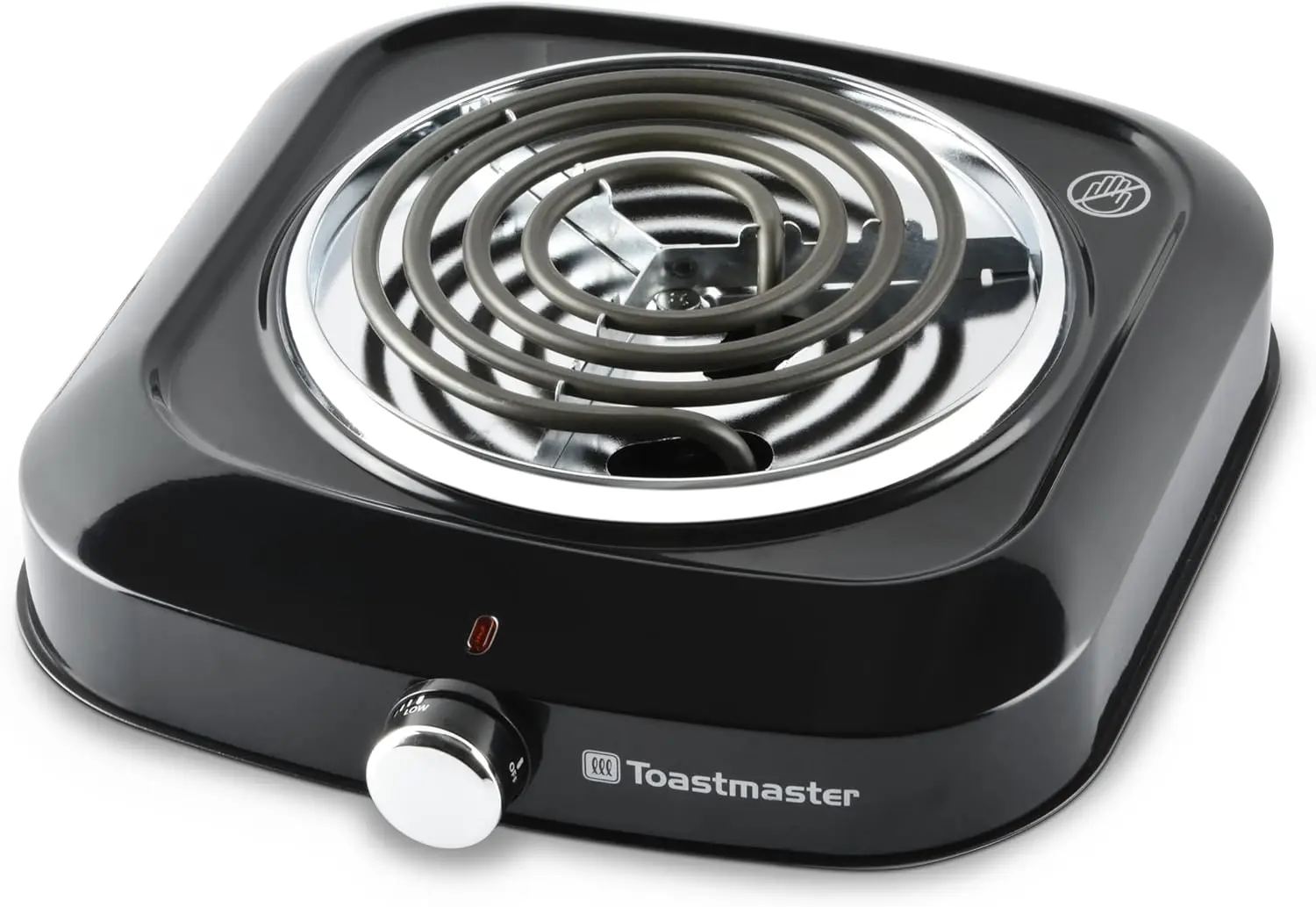 

Single Burner Electric Stove with Coil Top, Chrome Knob & Drip Shield - Variable Heat Control for Countertop Cooking