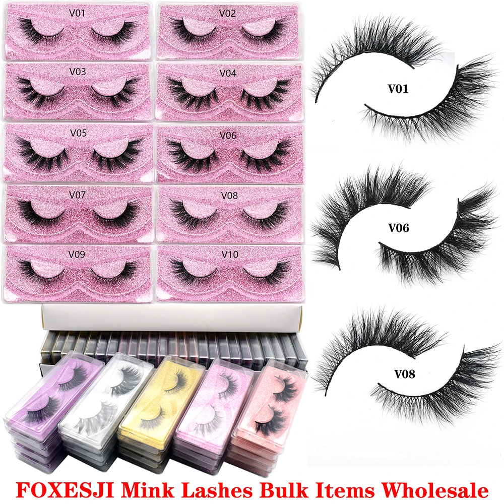 

FOXESJI Mink Lashes Bulk Items Wholesale False Eyelashes High Volume Fluffy Soft Natural long Eye Lashes Extension For Business