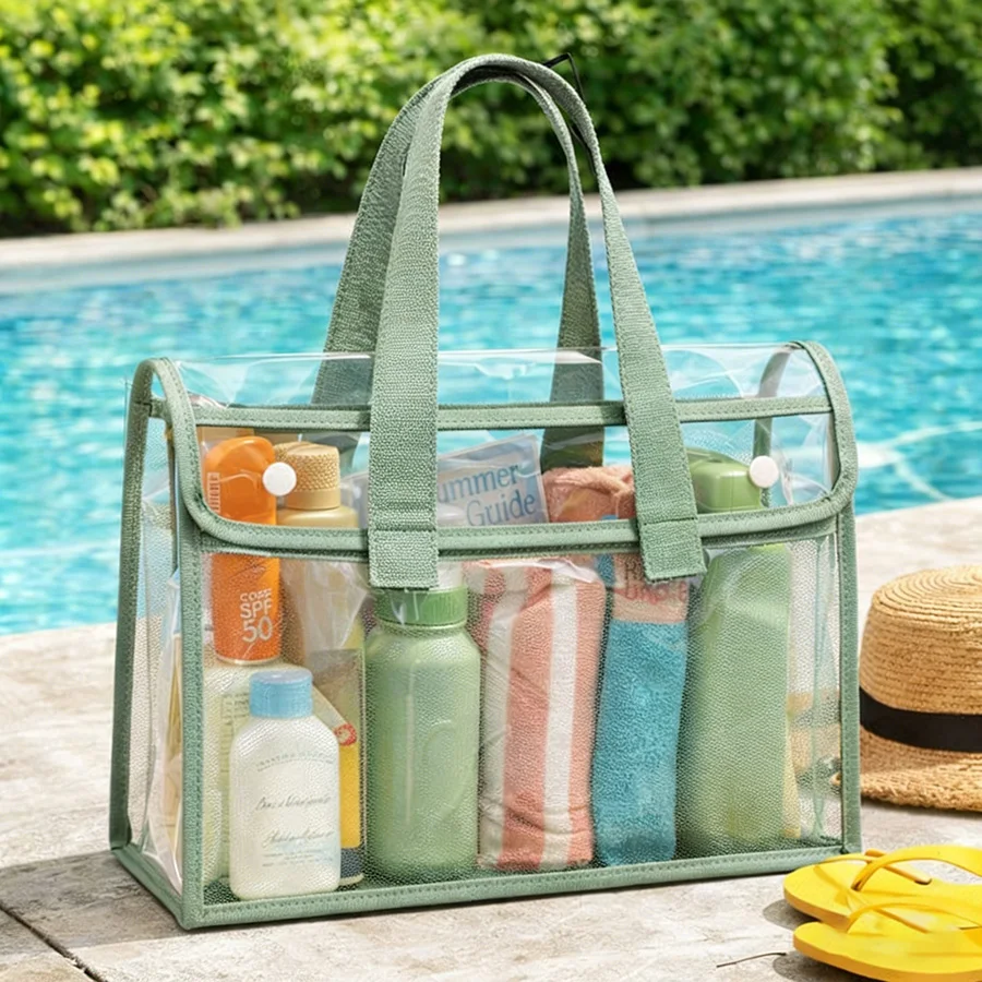 Transparent PVC Cosmetic Bag, Waterproof Clear Makeup & Toiletry Bag for Travel, Concerts & Daily Carry