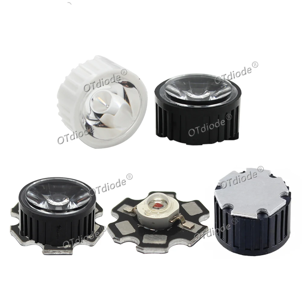 10pcs High Power 1W 3W 5W LED Lens 20MM PMMA Lenses With Bracket 5 8 10 15 25 30 45 60 90 120 Degree For 1 3 5 Watt Light Beads