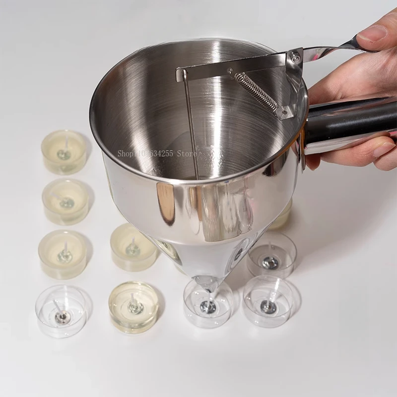 باليد الفولاذ المقاوم للصدأ قمع مخروط شمعة موزع سائل لتقوم بها بنفسك الروائح كوب شكل شمعة دفعة الاستغناء صب أداة