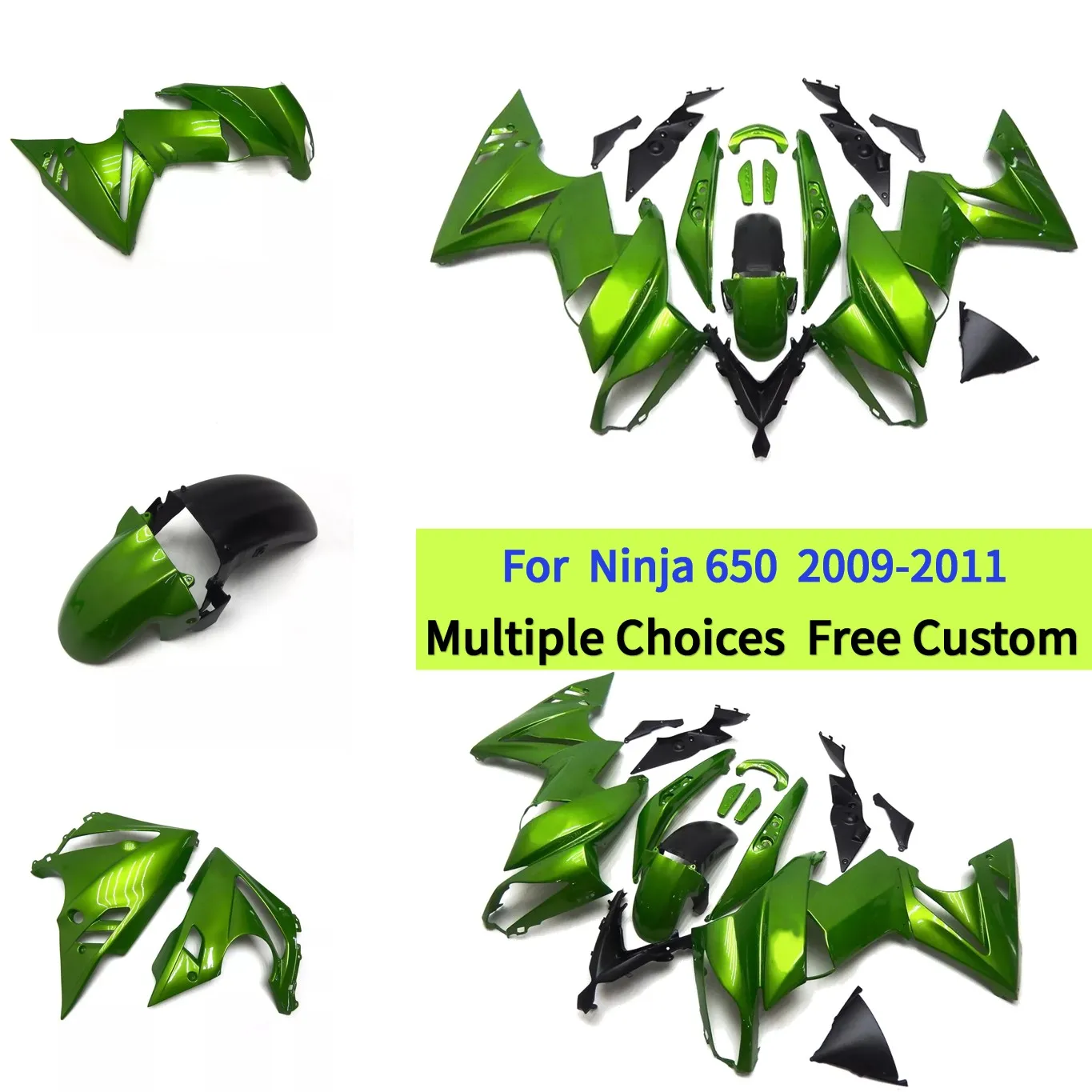 

Комплект обтекателей Ninja650 ER-6F для Kawasaki Ninja 650R 2009-2011, зеленый, из АБС-пластика, литье под давлением