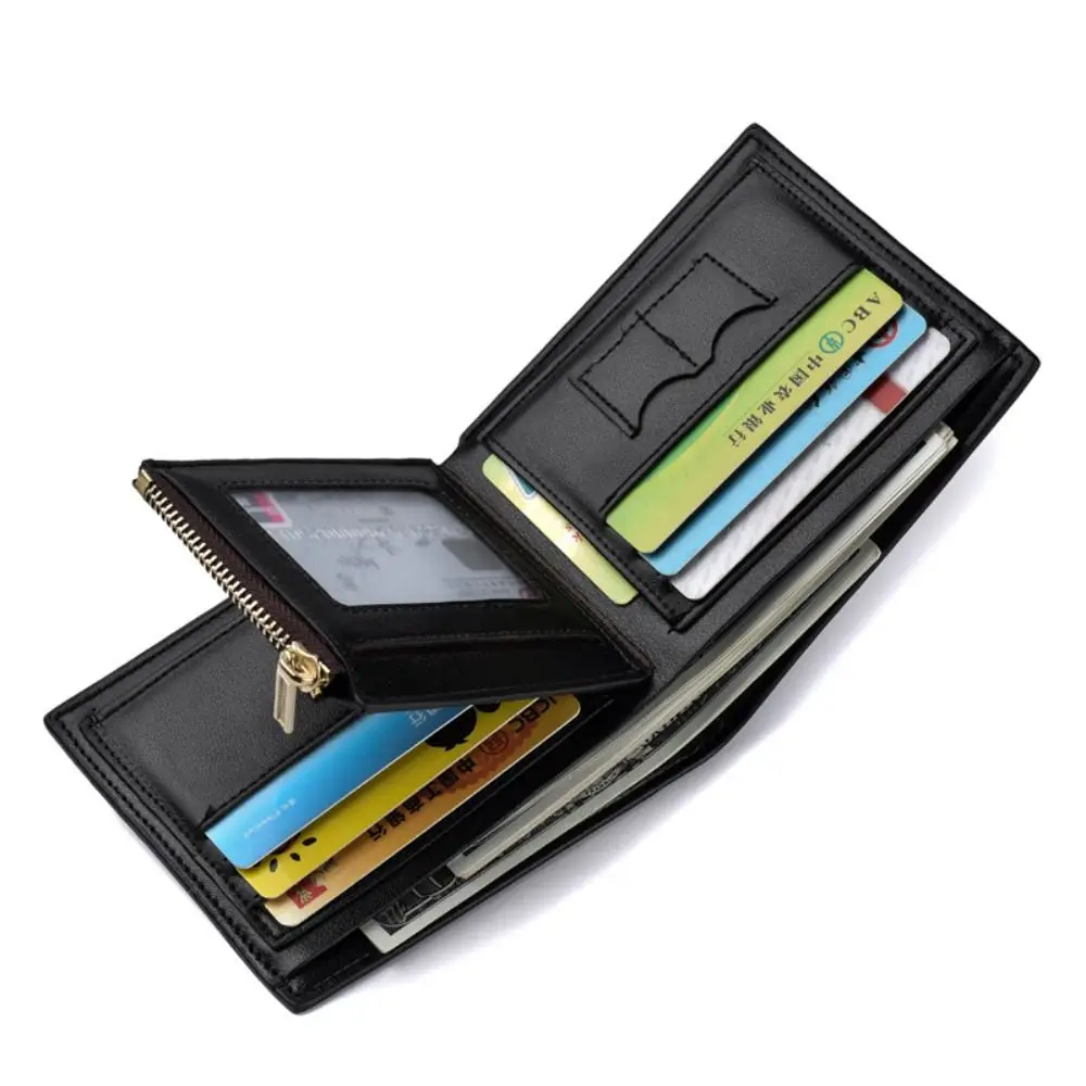 

New PU Leather Men's Wallet Black Coffee Three-fold Money Bag Multi-slot Card Holder Wallet Men Male