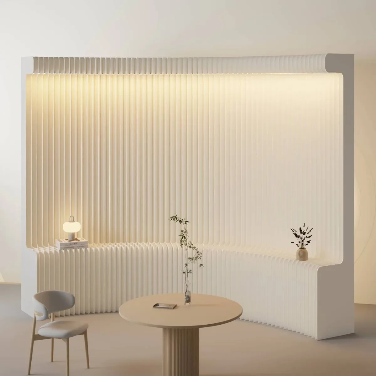 Screen partition luminous non-punching booth mobile folding paper wall