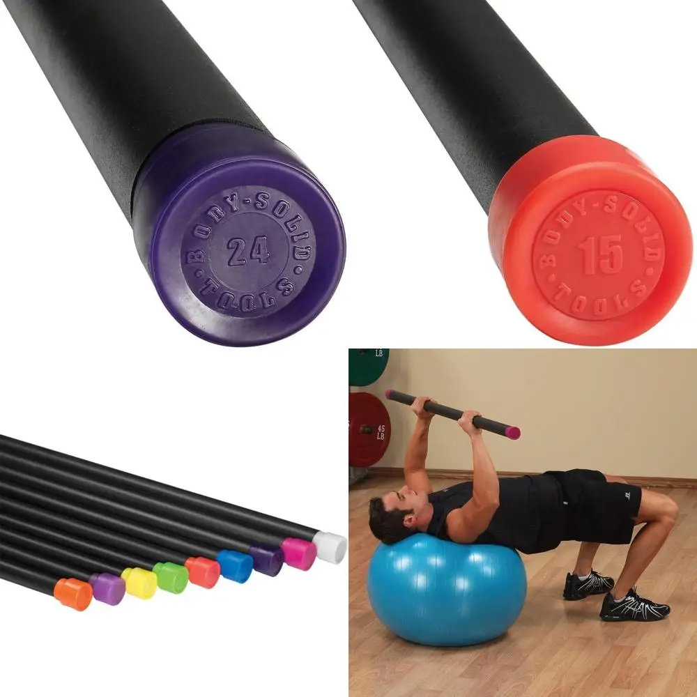 

Weighted Rubber Padded Bar for Stretching, Physical Therapy, Body Toning, Aerobics, Yoga, and Pilates Exercise