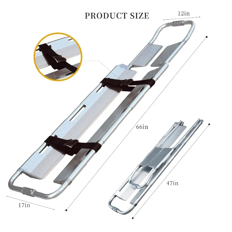 

Portable Stretcher, Medical Emergency Scoop Stretcher,Adjustable Lightweight Aluminum Folding Stretcher