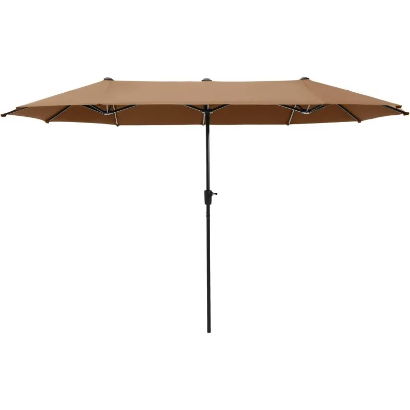 13ft Large Patio Umbrella Double-Sided Twin Outdoor Market Umbrella with Crank