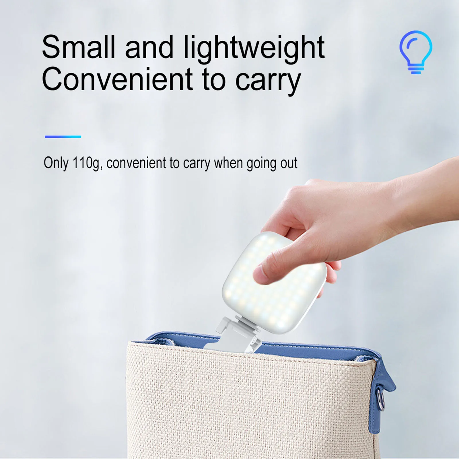 ไฟเติมแฟลชวิดีโอ LED แบบคลิปติดโทรศัพท์ชาร์จได้แบบพกพาไฟพกพาปรับได้สำหรับการถ่ายทอดสดเซลฟี่2500K-9000K