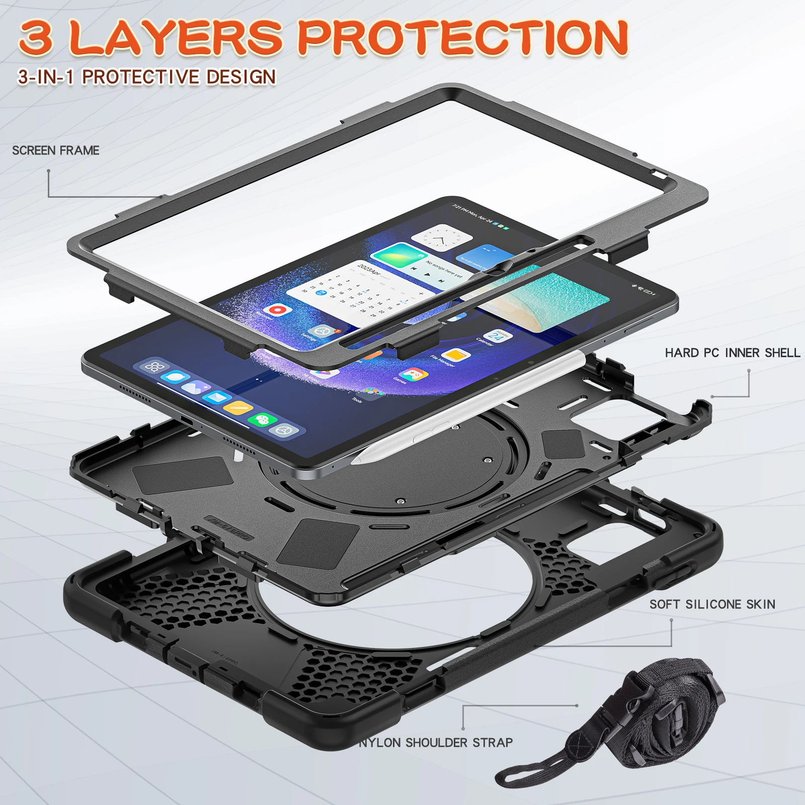 For Xiaomi Pad 5 pad 5 pro funda para xiaomi Pad 6 Pad 6 Pro Tablet Soft Case Laptop Protector Kids Shockproof Stand Cover Shell