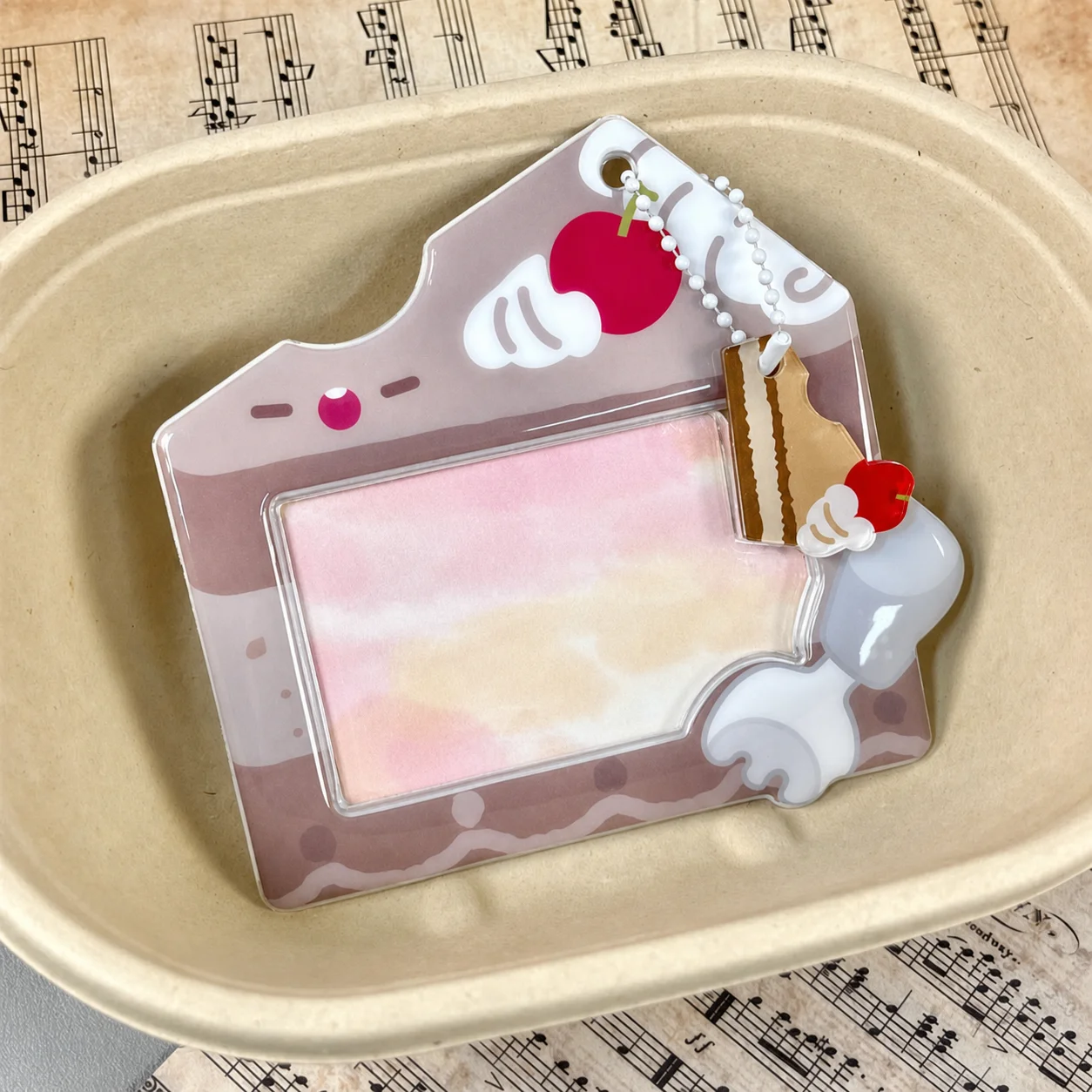 Cute Cartoon Design PVC 3 Inch Photocard Card Holder With Pendant Protective Card Case for ID Bus Student Bag Card Decorative