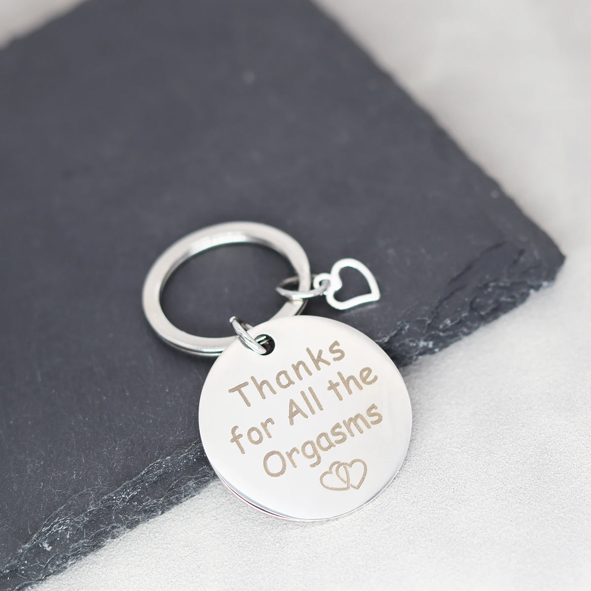 Engraved Thank For All The Orgasms Stainless Stee Keychain Heart Keyring Lover Key Chains Couple Gift Boyfriend Gift