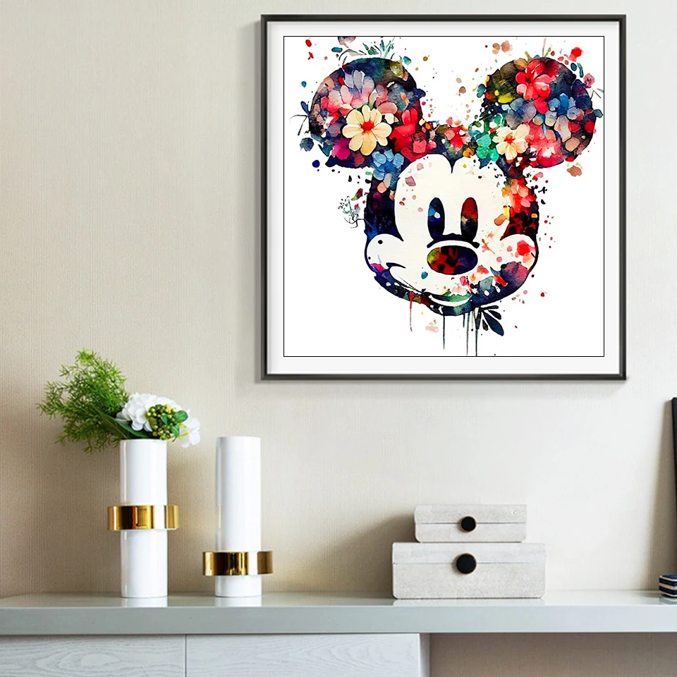 Disney Diamond Painting Mickey Mouse Picture Of Rhinestones Embroidery Full Round Mosaic Cartoon Cross Stitch Home Decor