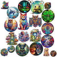 2024 Creative Animal Wooden Puzzles Foxs Owl Wooden Jigsaw Puzzle for Adults Educational Toys for Kids Wood Jigsaw Puzzles
