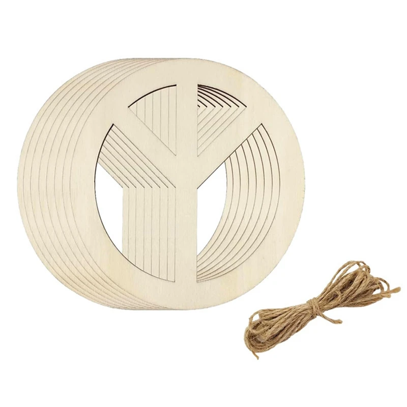 

【Top Picks】50PCS Wooden Unfinished Peace Sign Hanging Ornaments DIY Blank Home Party Decoration Craft Pendant Hanging Sign