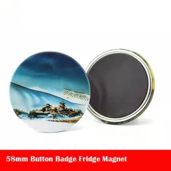 58mm 100 pz bottone magnetico distintivo magnete vuoto distintivo magnetico magnete del frigorifero materiale vuoto per la creazione di Badge pulsante fai da te