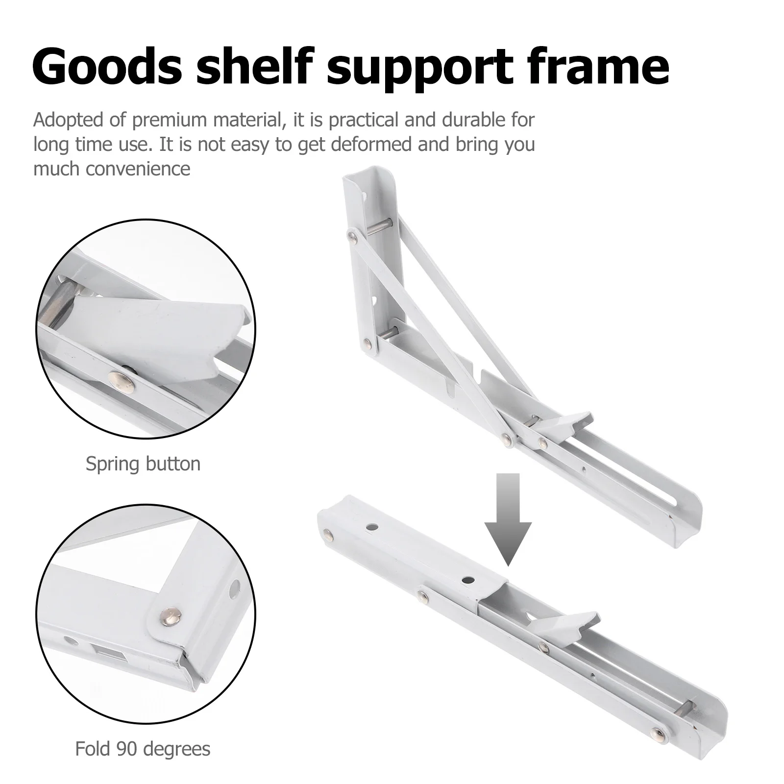 2pcs 10 Inch Triangle Brackets Heavy Duty Wall Mounted Shelf Support Folding L Brackets For Diy Table Bench Storage Rack