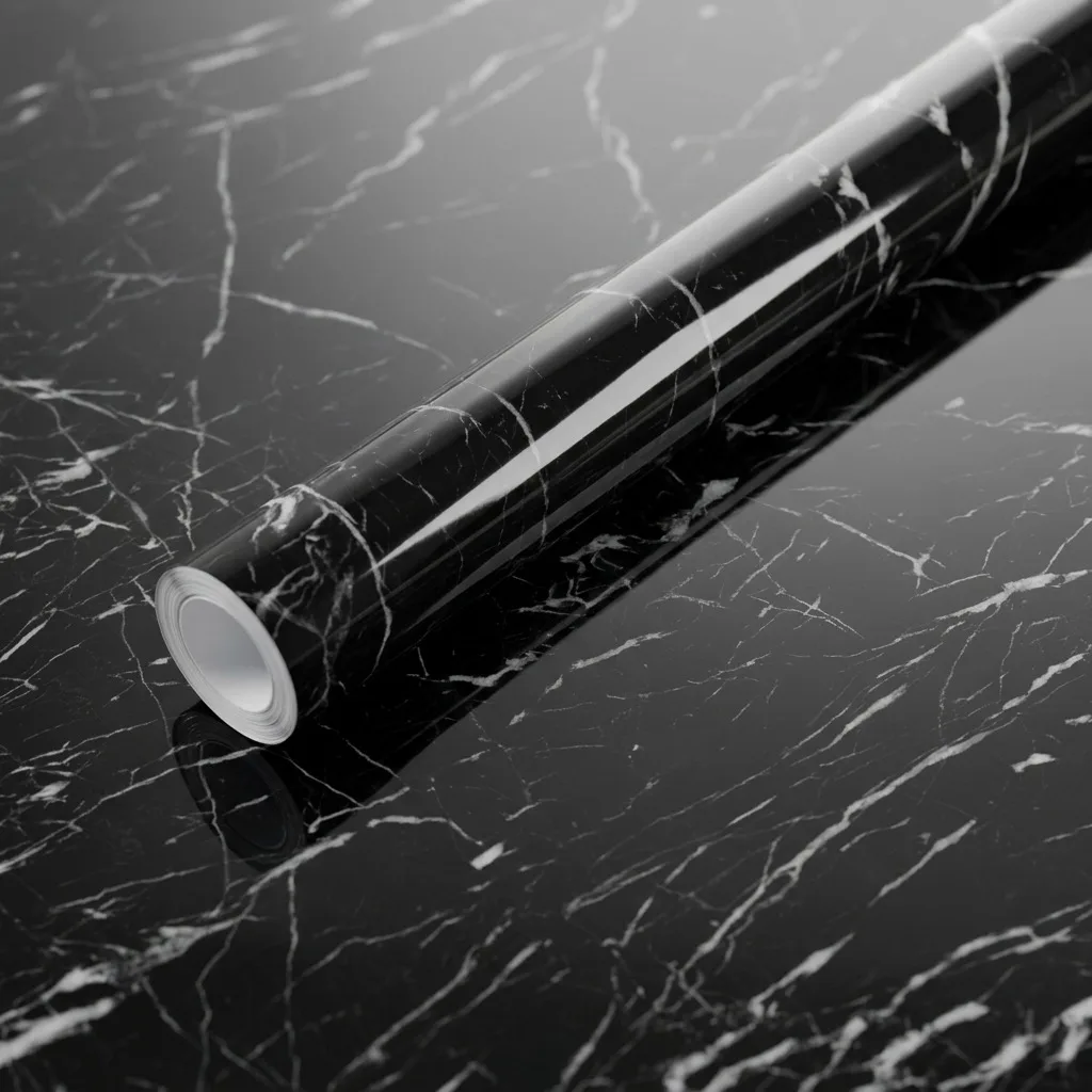 80cm Waterproof Wall Stickers Marble Vinyl Film Self Adhesive Wallpaper for Bathroom Kitchen Cupboard Countertops Contact Paper