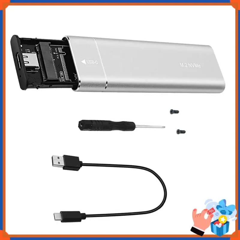 Compact M.2 SSD Enclosure Type-C External Supports Ethernet Keys Graphics Forlaptop Silver