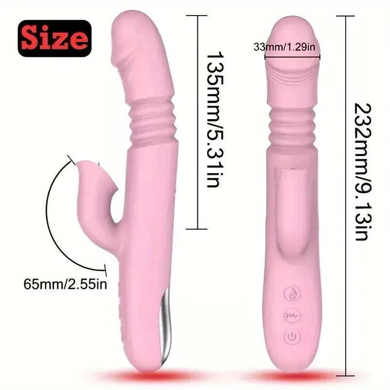 Heating Telescopic Clit Vibrator For Women 10mode Clitoris Tongue Rabbit Stimulator Reality Dildo Tongue licking Massage Sex Toy