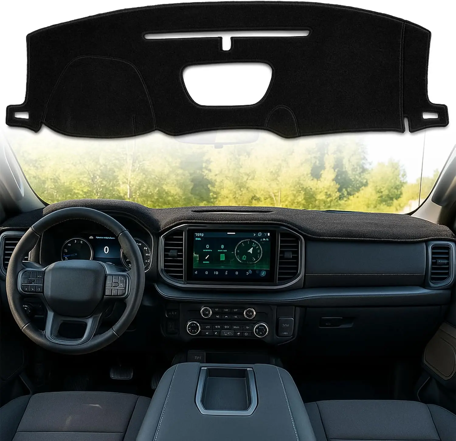 Dashboard Cover for 2019-2025 Chevy Silverado/2019-2023 GMC Sierra 1500 2500HD 3500HD Nonslip Dash Mat Pad Protector