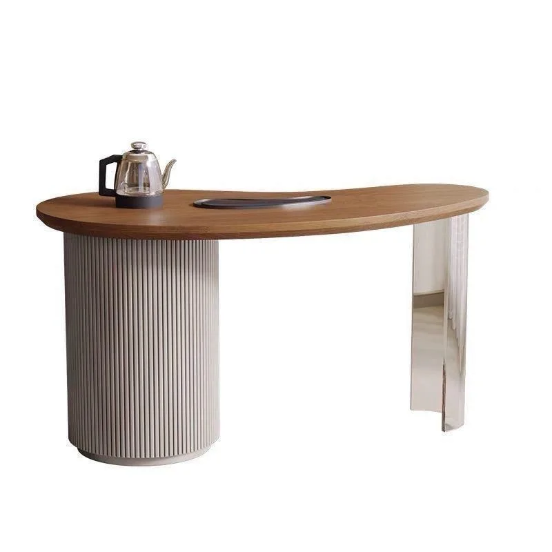 

Modern simple solid wood log small tea table balcony table and chair combination household living room small apartment