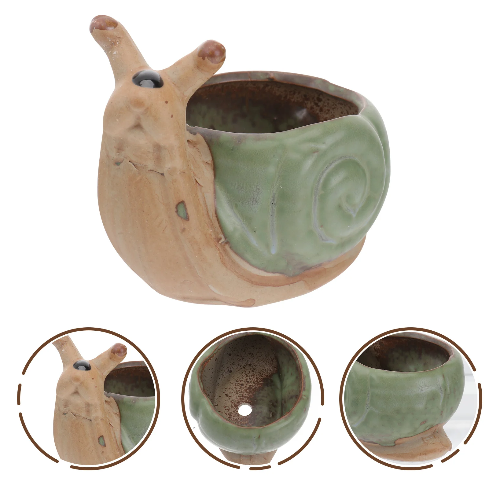 

Style Ceramic Snail Flower Pot Laughing Turtle Cartoon Flowerpot Succulent Planter Home Office Decorative Pot