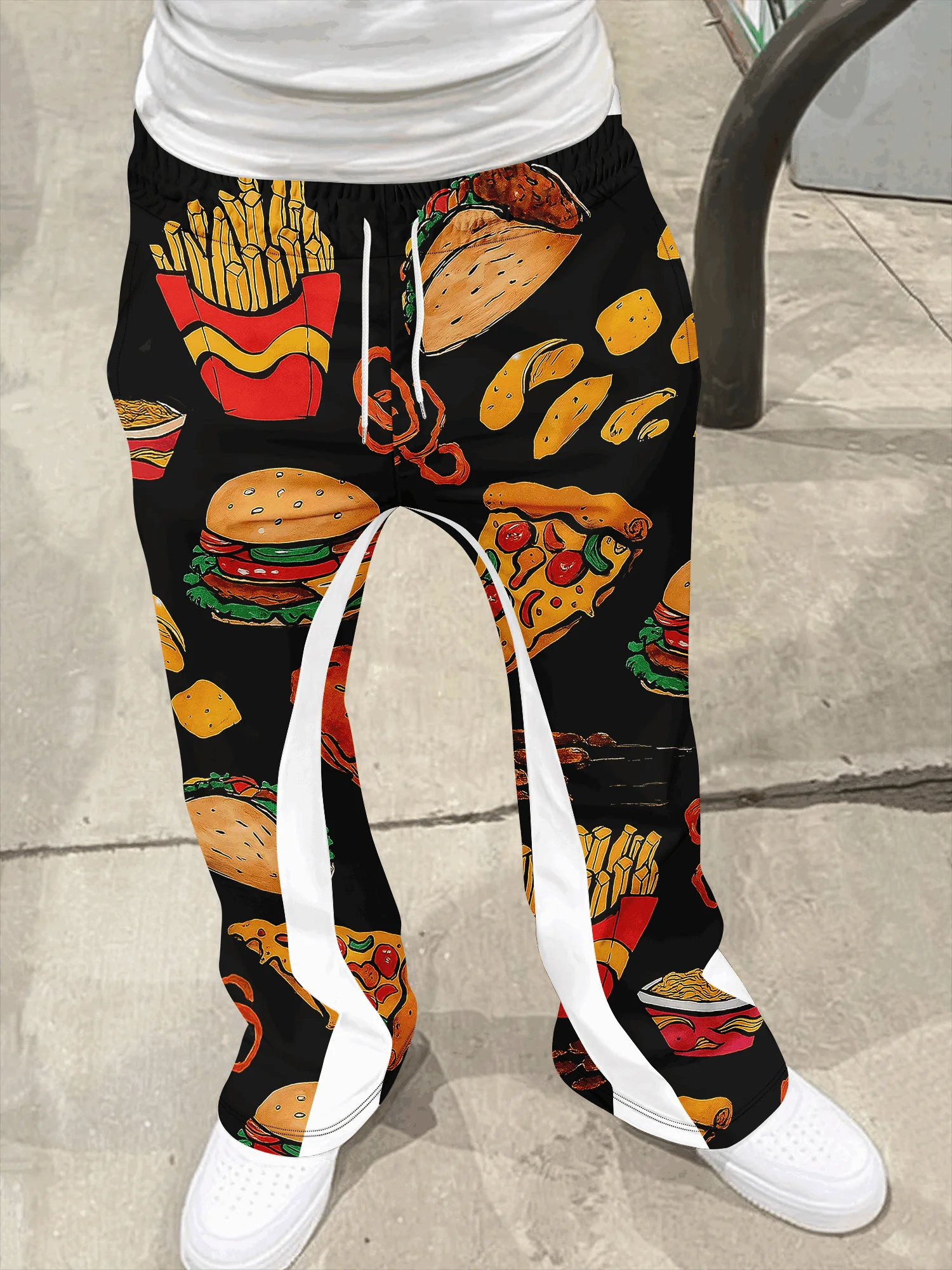 Y2k Flared Pants Men Loose 3D Print Trousers Casual Sweatpants Mid Waist Sporty Female Clothes Streetwear Hip Hop Vintage Pants
