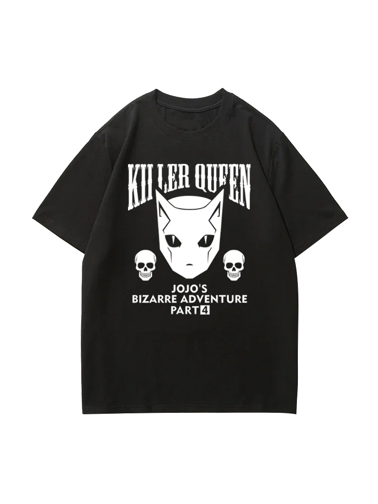 JOJO's Bizarre Adventure Summer Men's 100% Cotton Short Sleeve Platinum Star Killer Queen World Crimson King T-shirt Tops image 2
