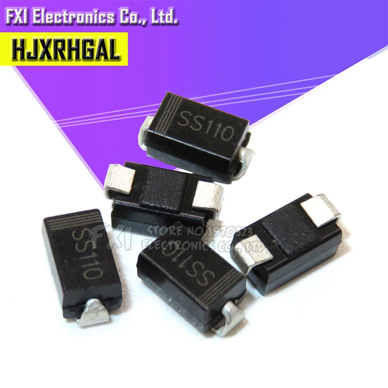 100PCS SS110 SR1100 SMD Schottky Barriere Gleichrichter SMA Diode 1A 100V Neue original