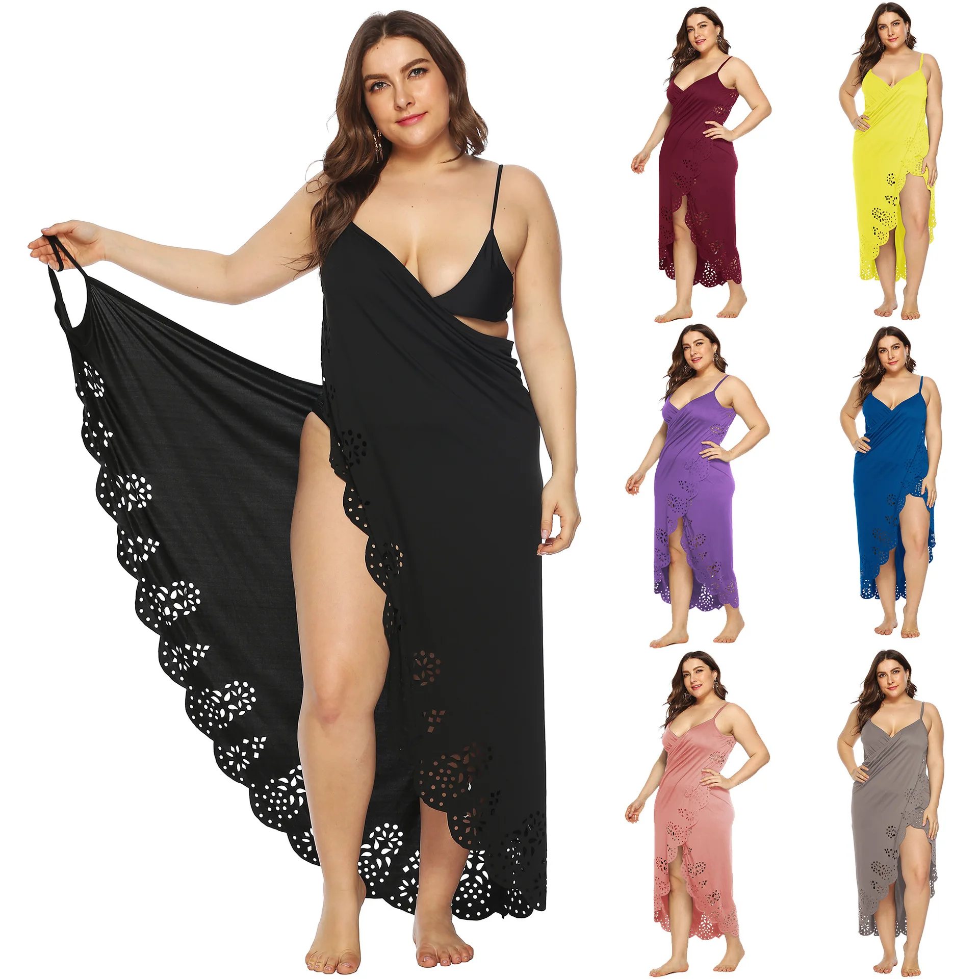 

Sexy Cover Up Plus Size Bikini Women Swimsuit Cover-up Beach Bathing Suit Beach Wear Knitting Swimwear Mesh Beach Dress