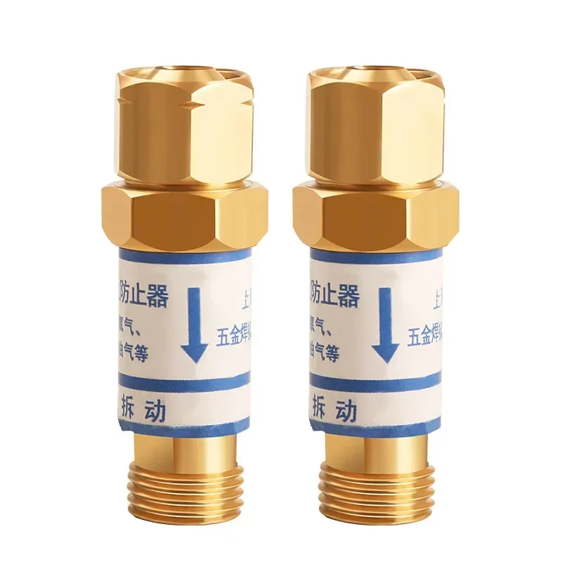 HF-2 Flashback Arrestor Oxygen Acetylene Propane Check Valve Flame Buster for Pressure Reducer Regulator Gas Cutting Torch