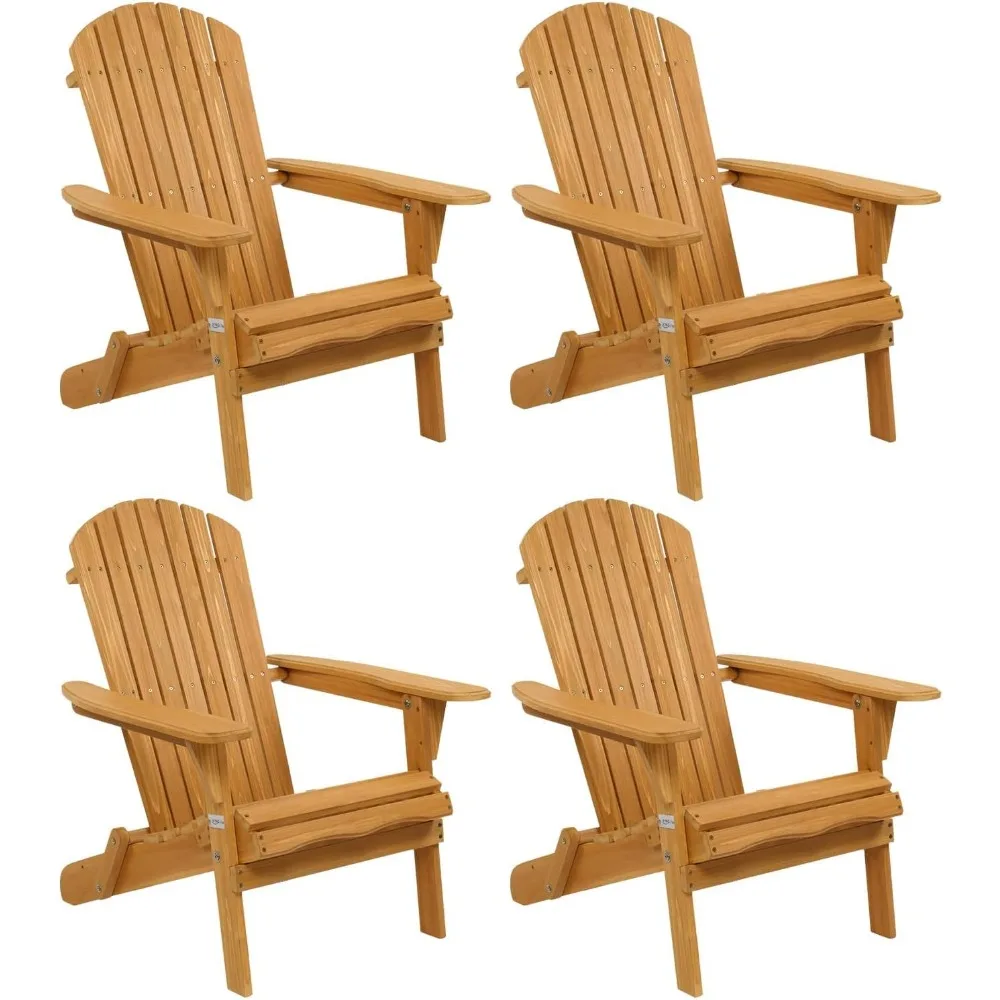 

Folding Adirondack Chairs Set of 4 Clearance Weather Resistant,Lounge Chairs-Patio Furniture Sets for Campfire, Bonfire