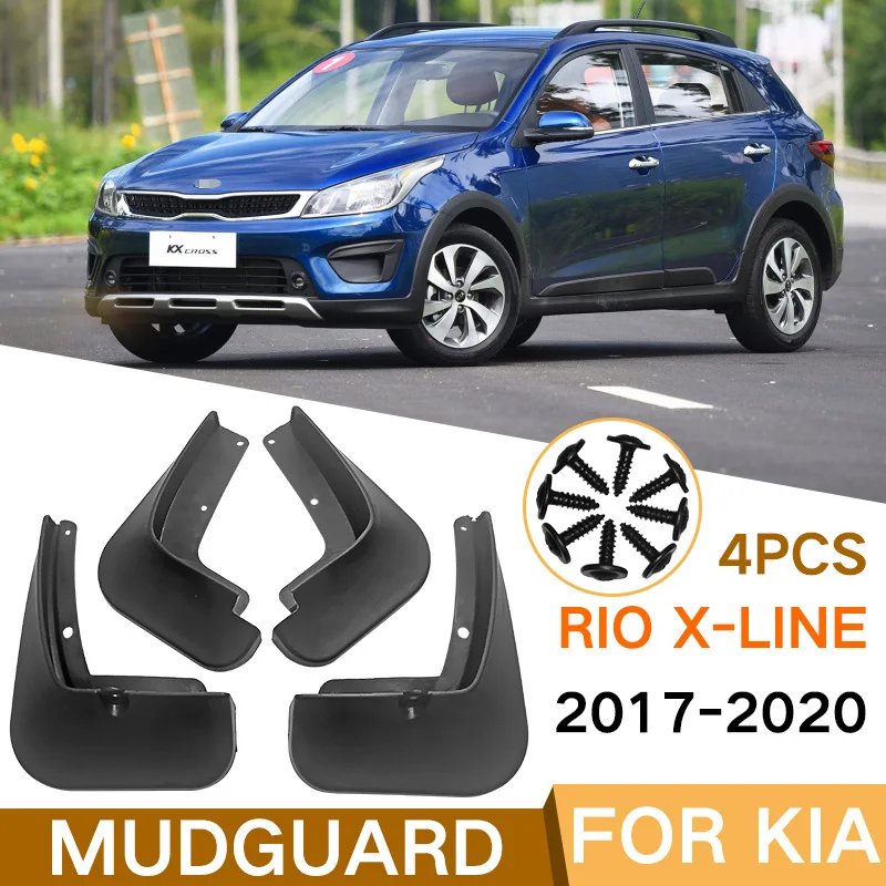 

For KIA Rio X-Line 17-20 KX COROSS Car Molded Mud Flaps Splash Guards Mudguards Front Rear Styling Front Rear Car Accessories